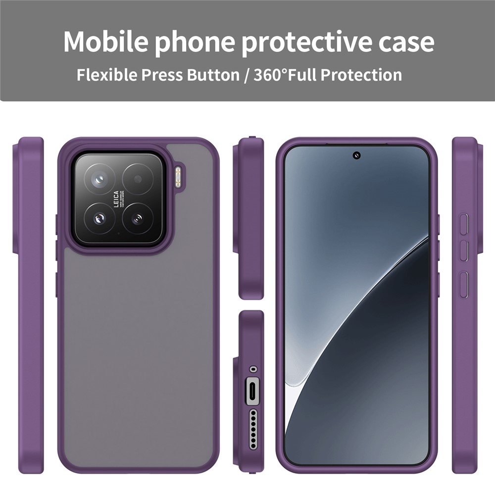 Mat prozirna maskica za Xiaomi 15 - ljubičasta - Slika 2