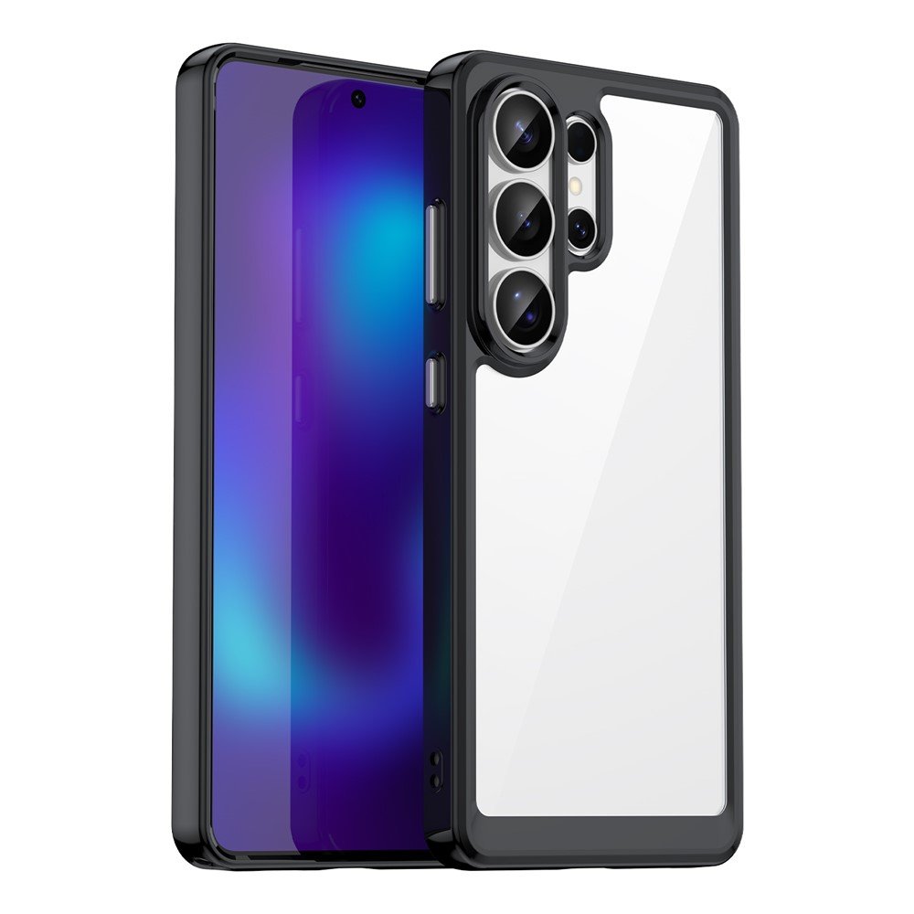 Outer space prozirna maskica s crnim gel okvirom za Samsung S26 Ultra