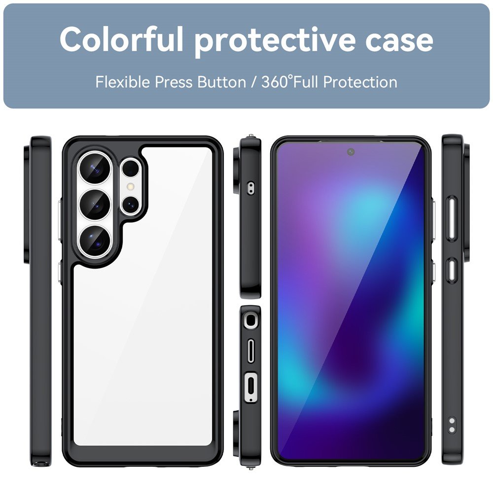 Outer space prozirna maskica s crnim gel okvirom za Samsung S26 Ultra - Slika 3