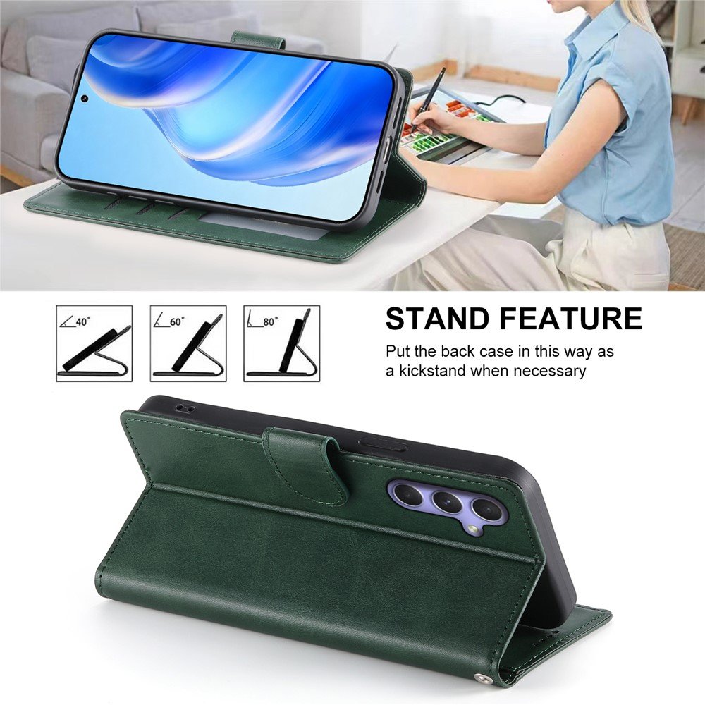 Preklopna wallet maskica za Samsung A55 - zelena - Slika 6