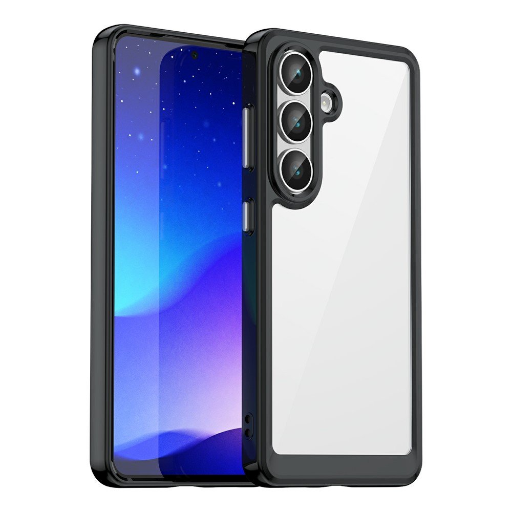 Outer space prozirna maskica s crnim gel okvirom za Samsung S26+