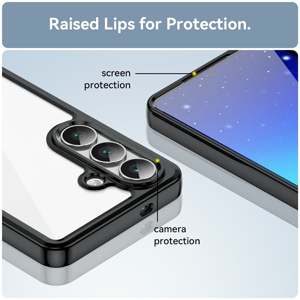 Outer space prozirna maskica s crnim gel okvirom za Samsung S26+ - Slika 7