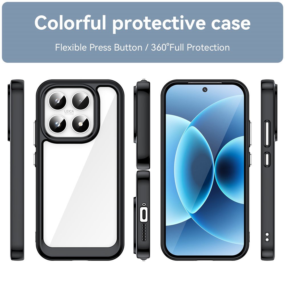 Outer space prozirna maskica s crnim gel okvirom za Xiaomi 17 - Slika 2