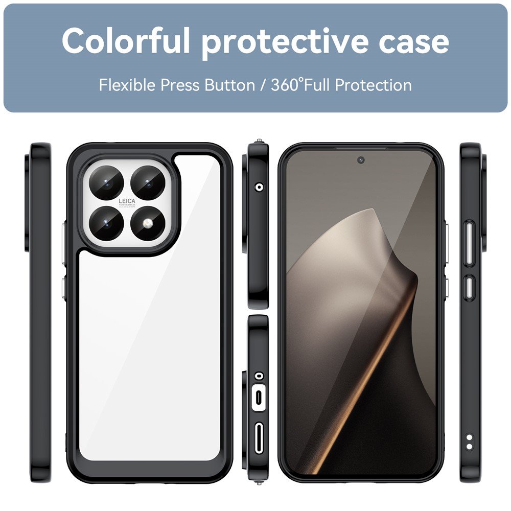 Outer space prozirna maskica s crnim gel okvirom za Xiaomi 15T - Slika 2