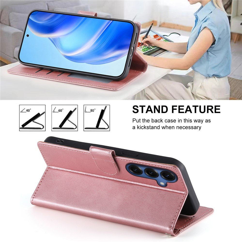 Preklopna wallet maskica za Samsung S26 - roza - Slika 6