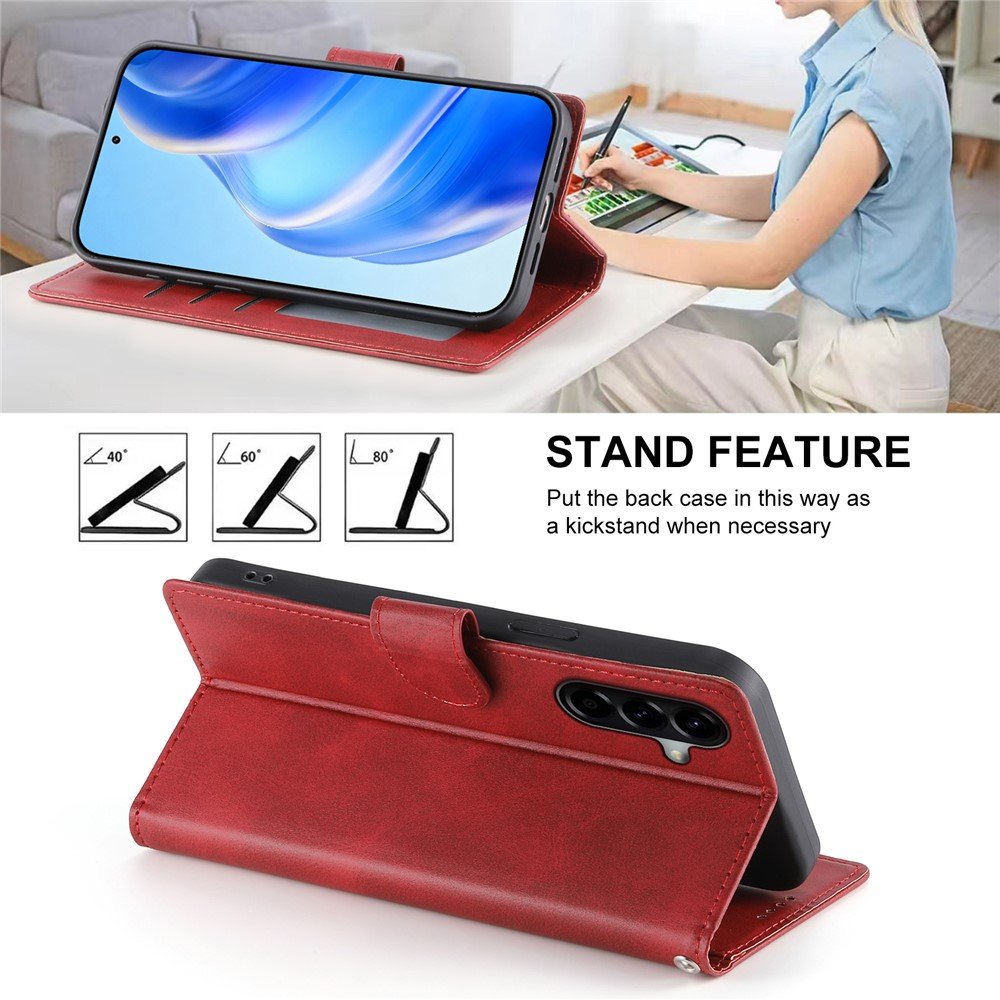 Preklopna wallet maskica za Samsung A37 - crvena - Slika 5