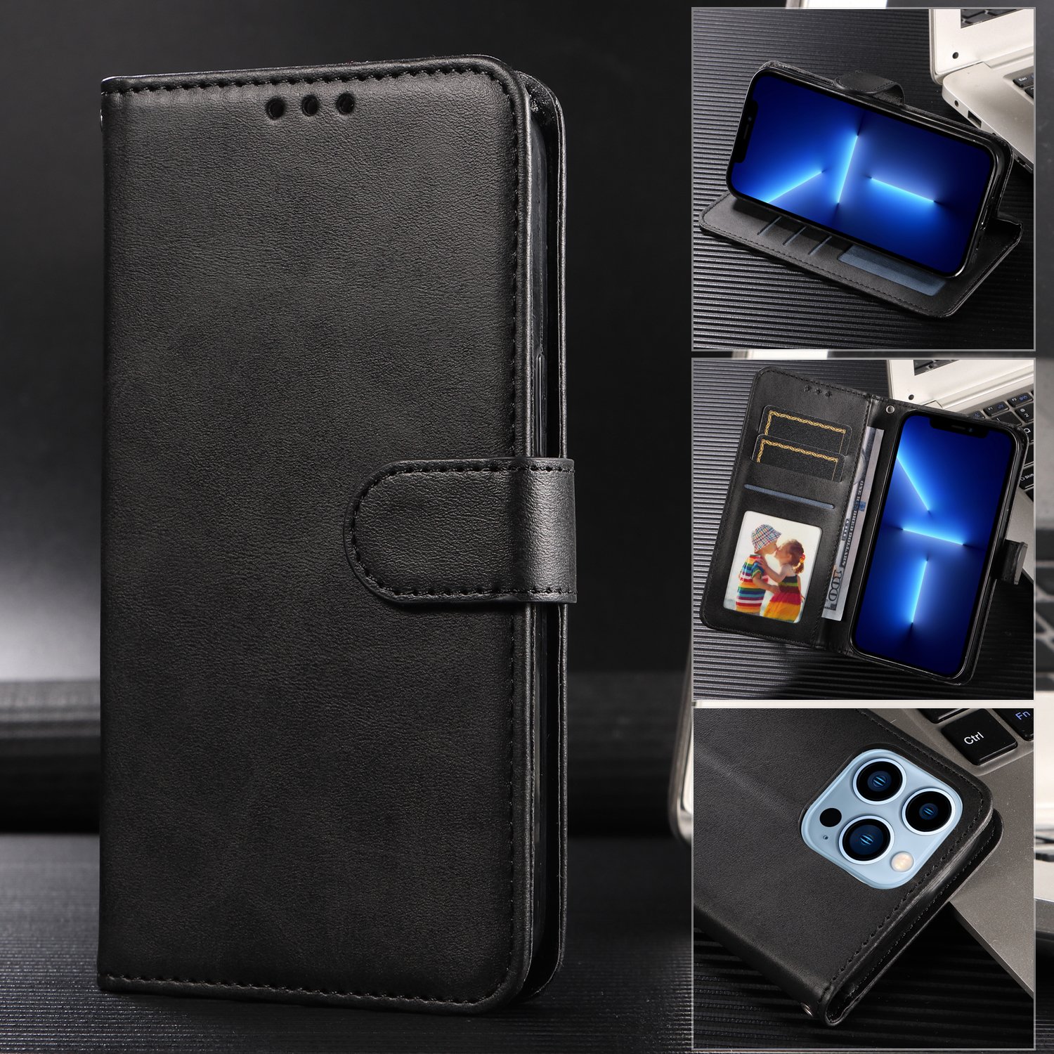 Preklopna wallet maskica za Xiaomi Redmi Note 15 - crna - Slika 6