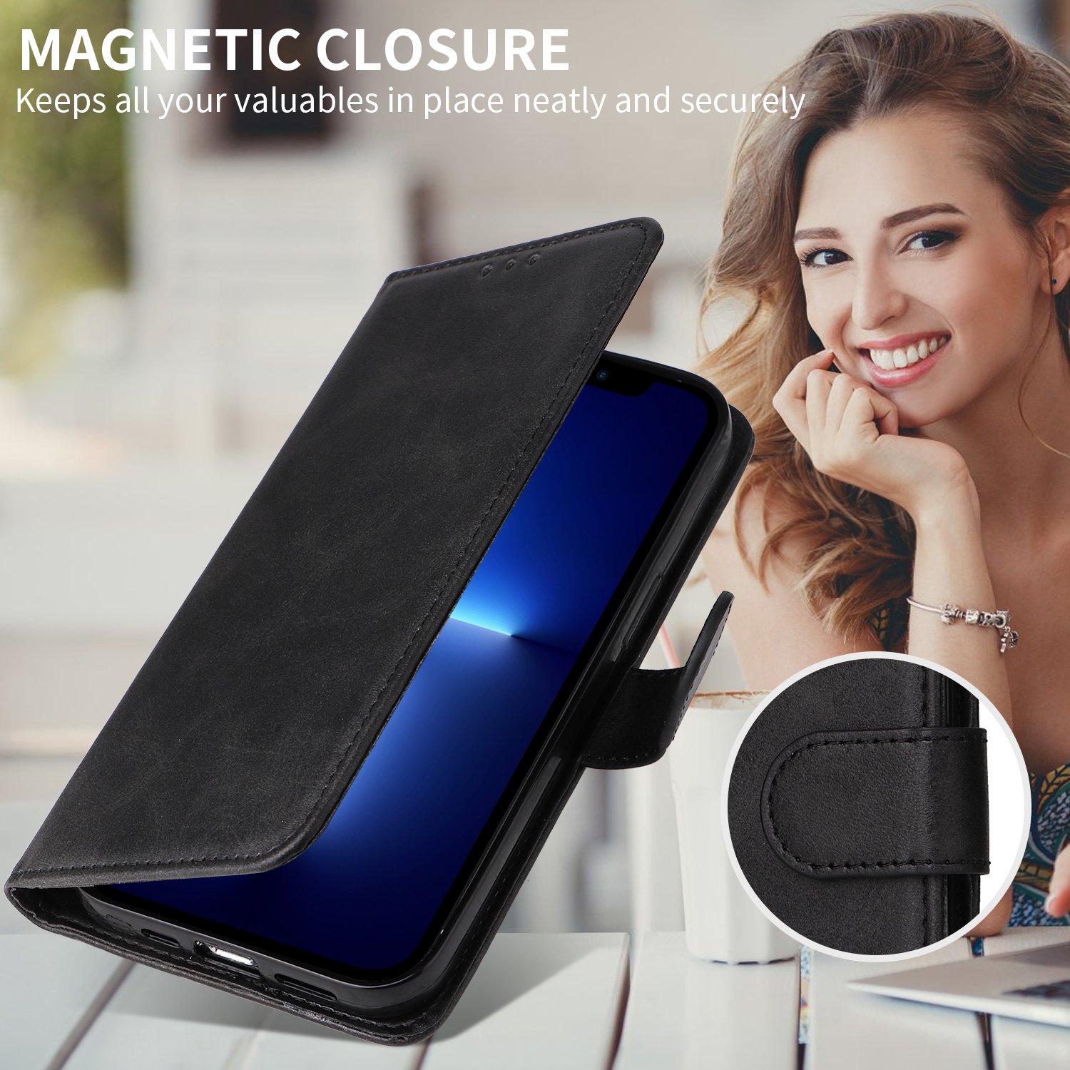 Preklopna wallet maskica za Xiaomi Redmi Note 15 - crna - Slika 9