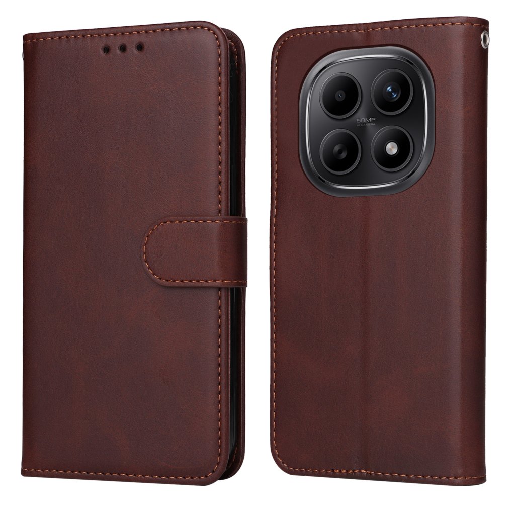 Preklopna wallet maskica za Xiaomi Redmi Note 15 - smeđa