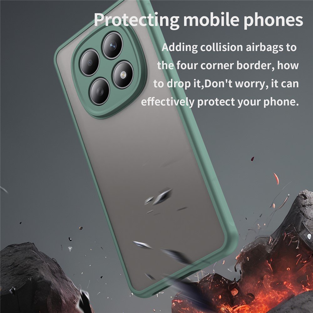 Mat prozirna maskica za Xiaomi Redmi Note 15 - zelena - Slika 3