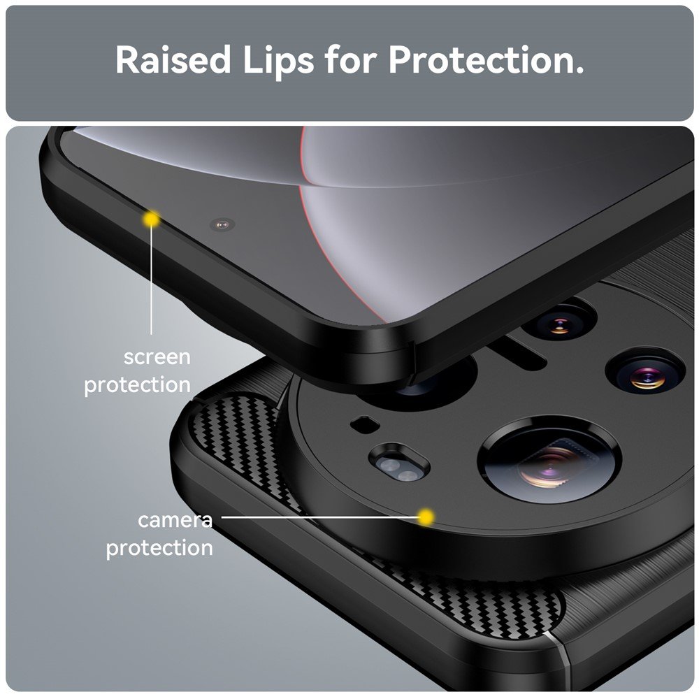 Carbon maskica za Xiaomi 17 Ultra - crna - Slika 4
