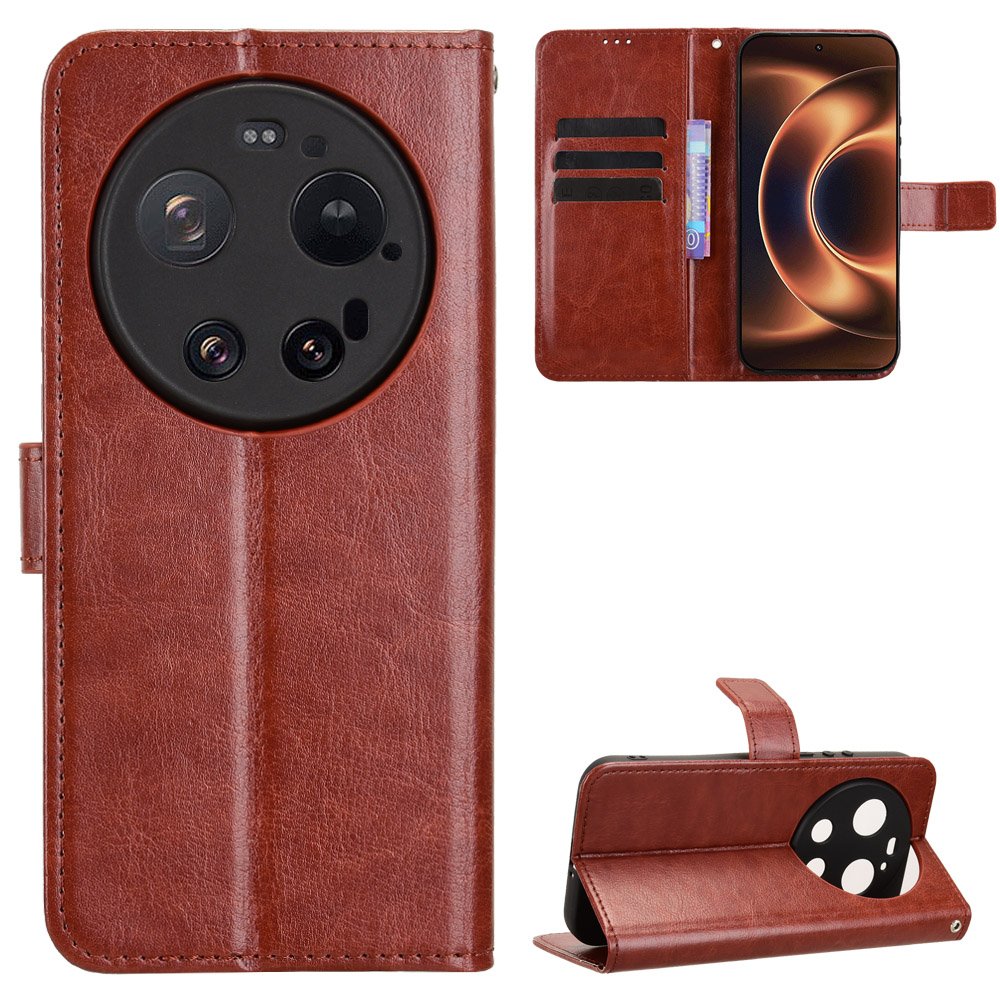 Preklopna wallet maskica za Xiaomi 17 Ultra - smeđa - Slika 8