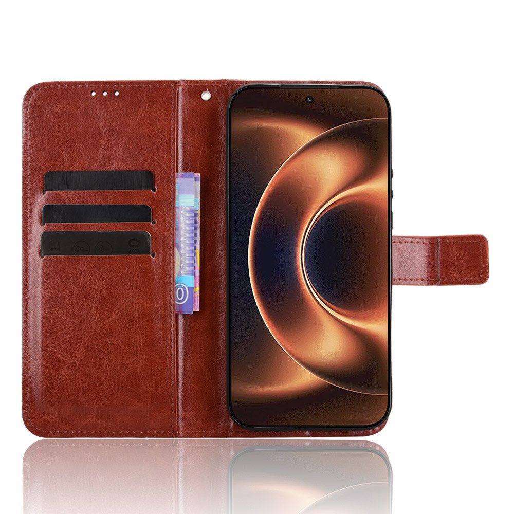 Preklopna wallet maskica za Xiaomi 17 Ultra - smeđa - Slika 4