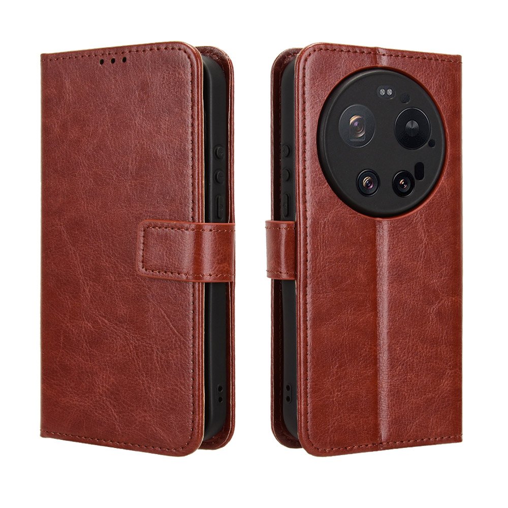 Preklopna wallet maskica za Xiaomi 17 Ultra - smeđa