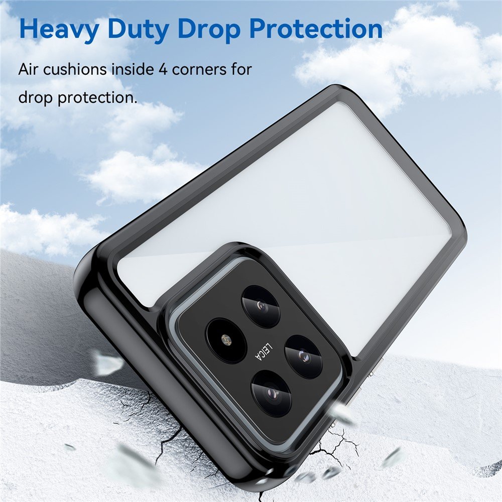 Outer space prozirna maskica s crnim gel okvirom za Xiaomi 14 - Slika 4