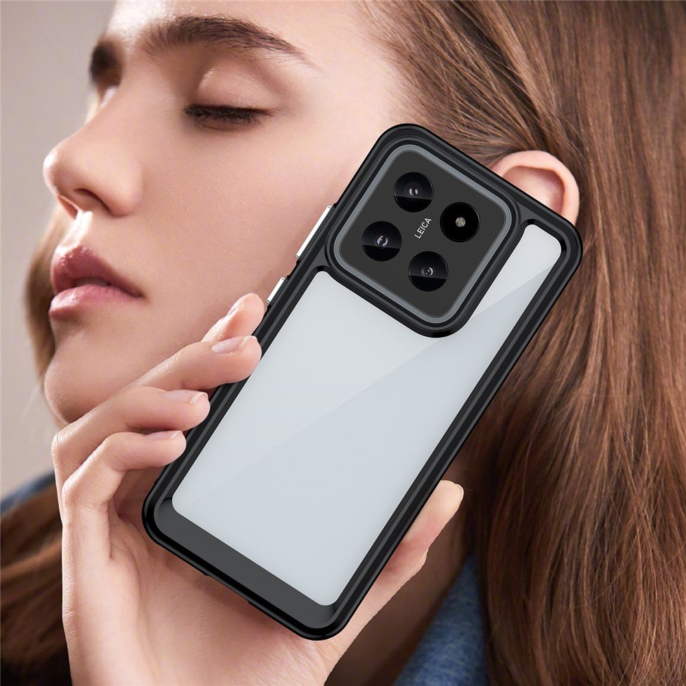 Outer space prozirna maskica s crnim gel okvirom za Xiaomi 14 - Slika 8